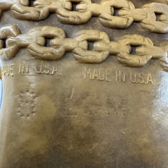 VTG. LL BEAN Women’s Sz 10/Men’s Size 8 Rubber Gum Shoes Made USA Brown Blue - Picture 6 of 11